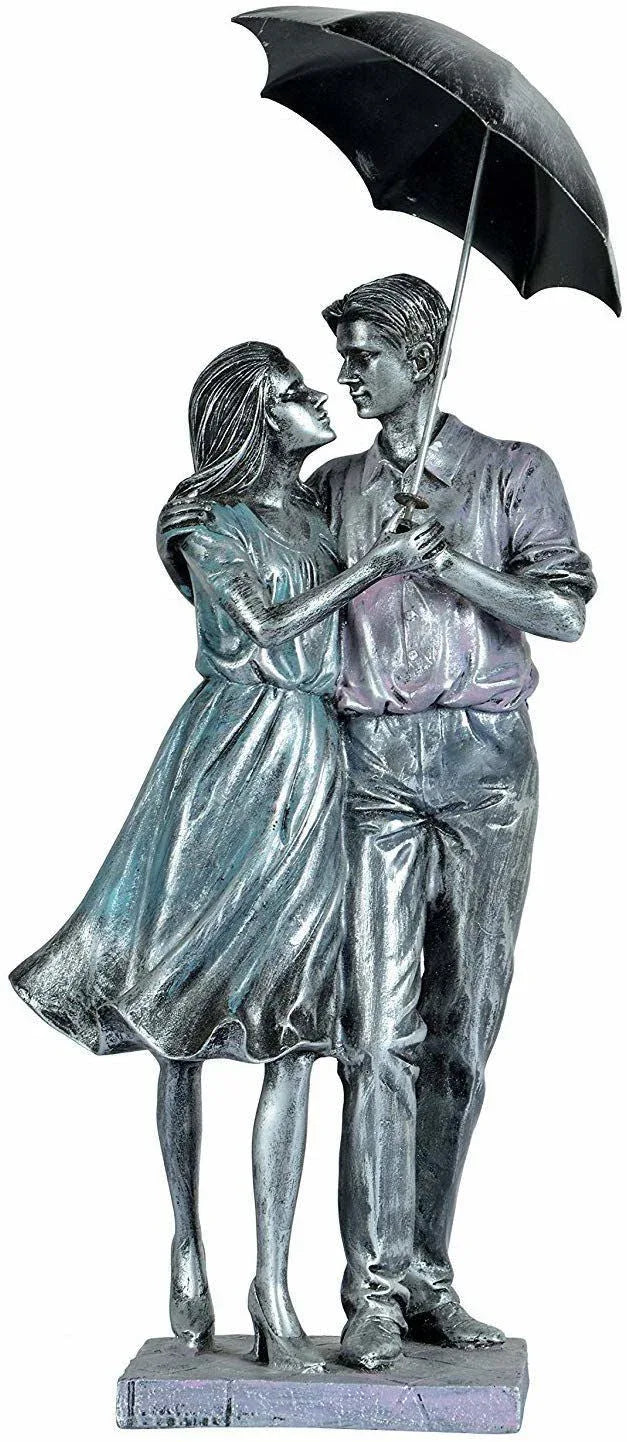 Polyester Love Couple with Umbrella Showpiece - ArtyCraftz.com