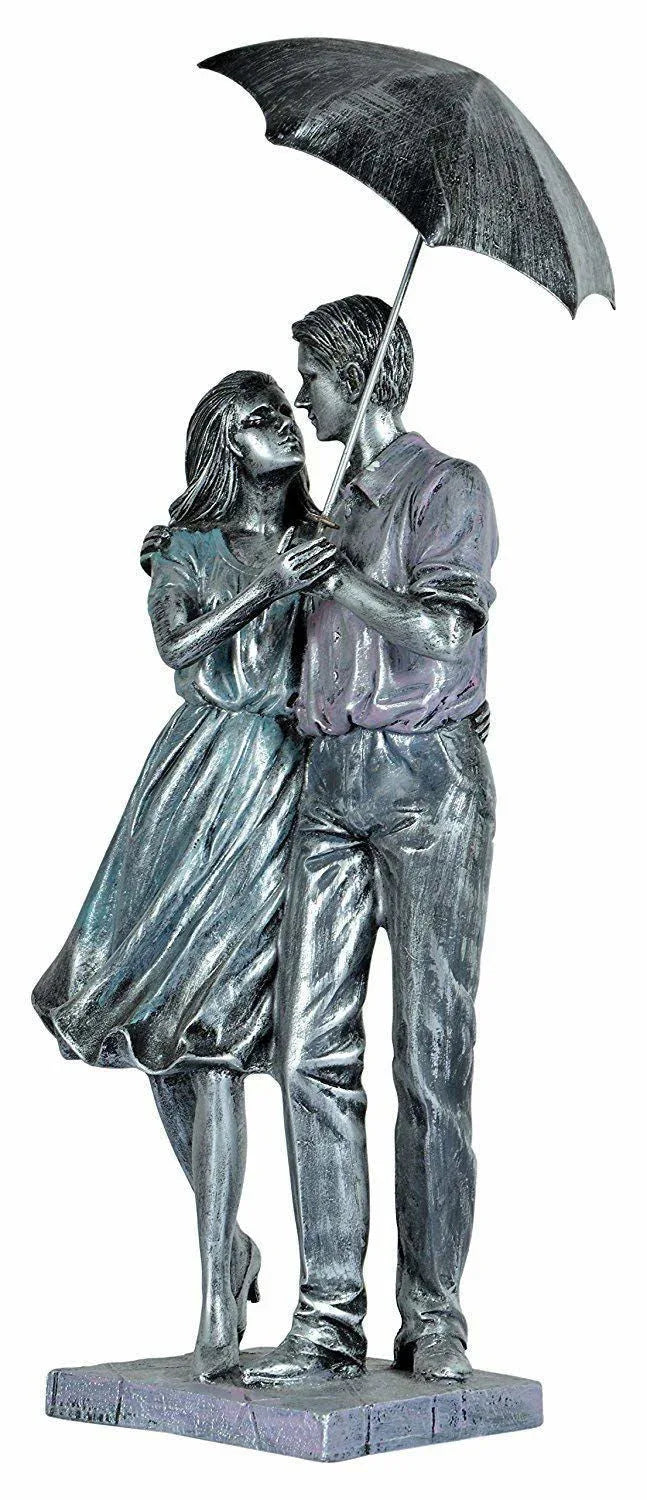 Polyester Love Couple with Umbrella Showpiece - ArtyCraftz.com