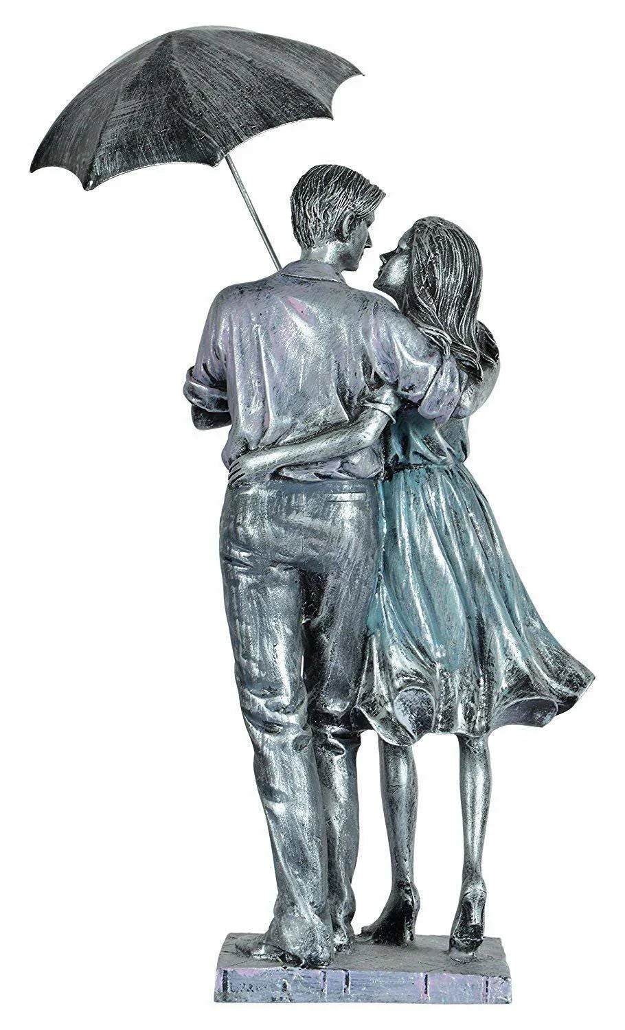 Polyester Love Couple with Umbrella Showpiece - ArtyCraftz.com