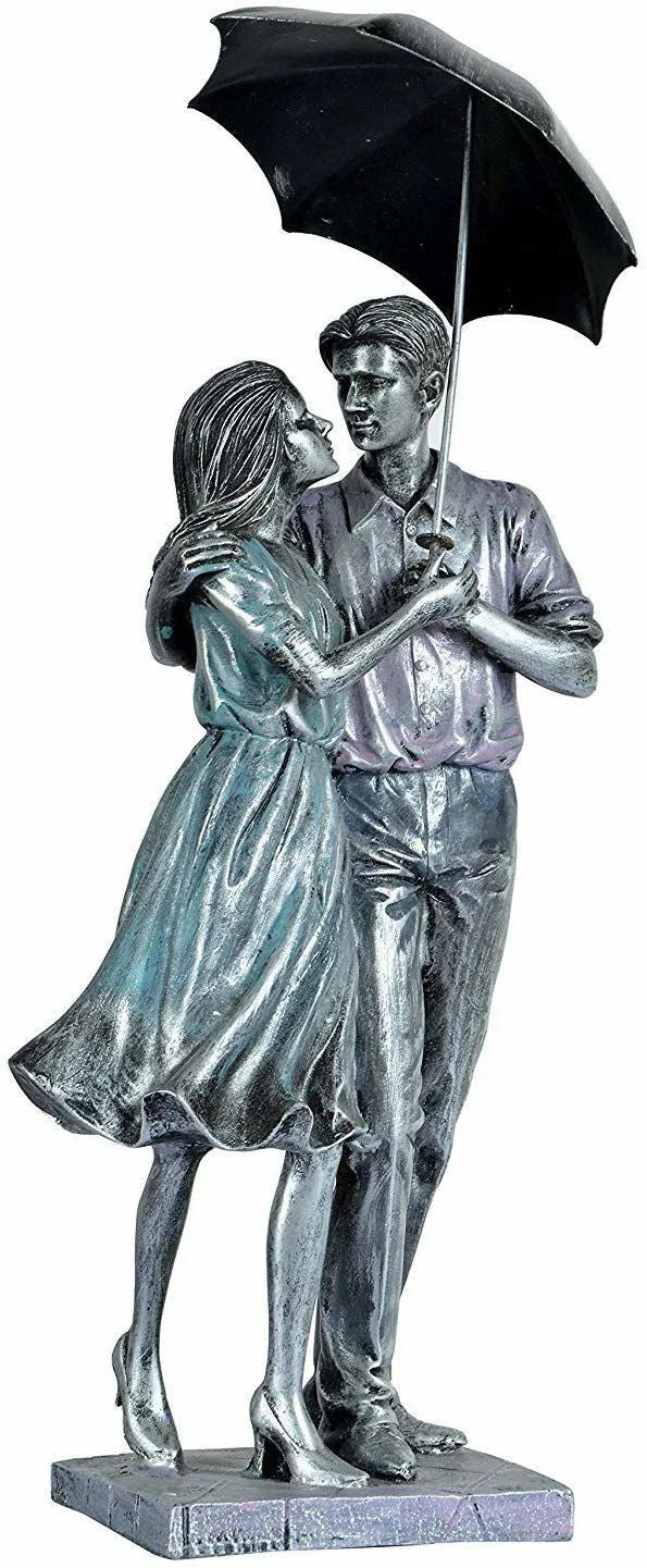 Polyester Love Couple with Umbrella Showpiece - ArtyCraftz.com