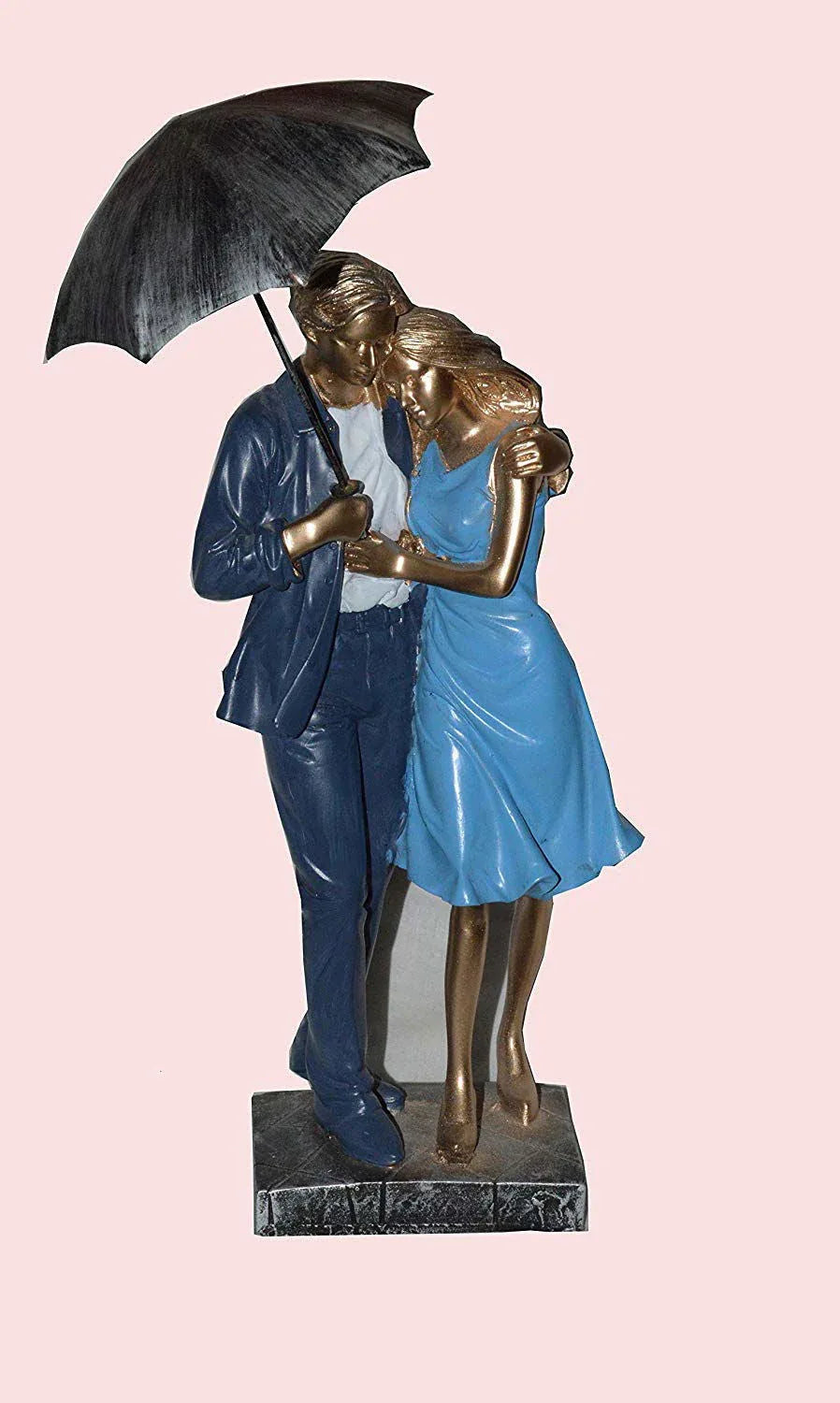 Polyester Love Couple with Umbrella Showpiece - ArtyCraftz.com