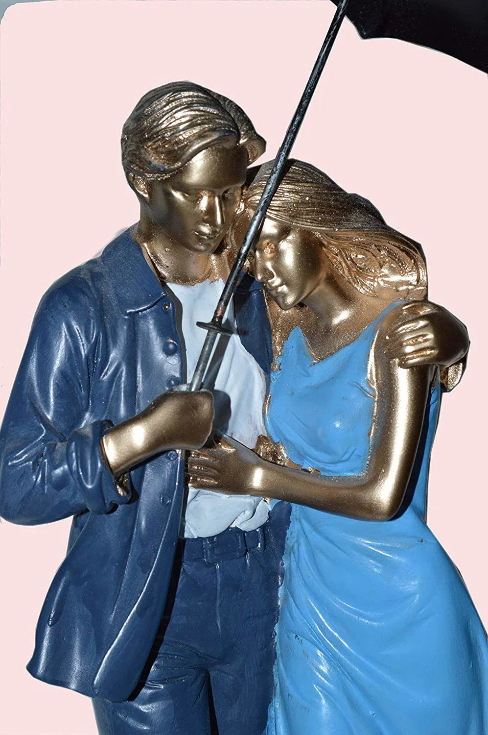 Polyester Love Couple with Umbrella Showpiece - ArtyCraftz.com