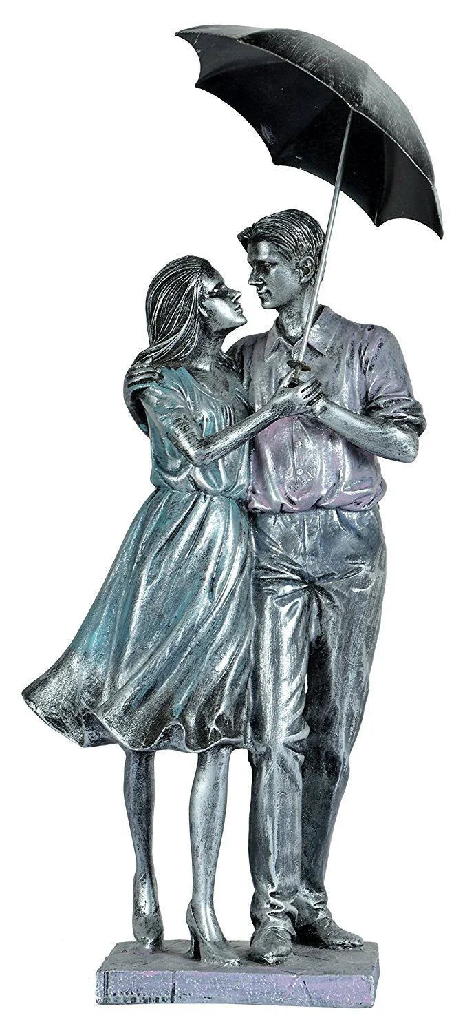 Polyester Love Couple with Umbrella Showpiece - ArtyCraftz.com