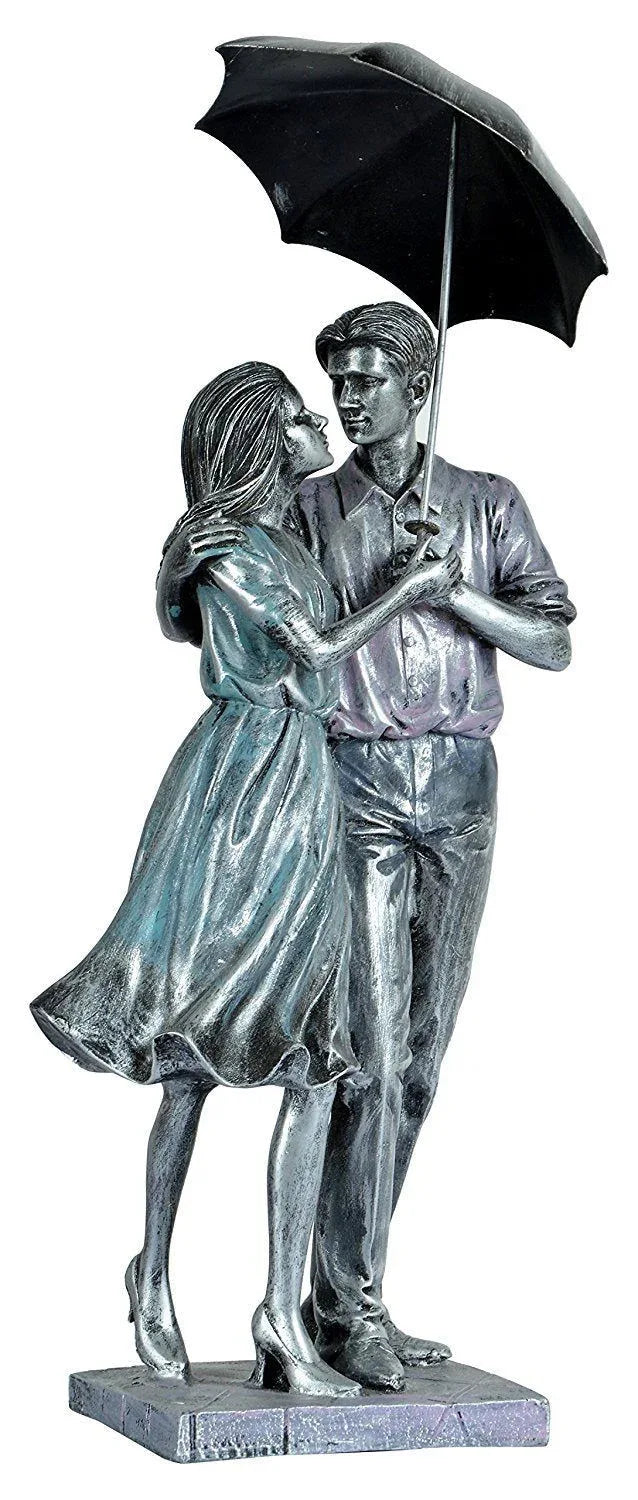 Polyester Love Couple with Umbrella Showpiece - ArtyCraftz.com