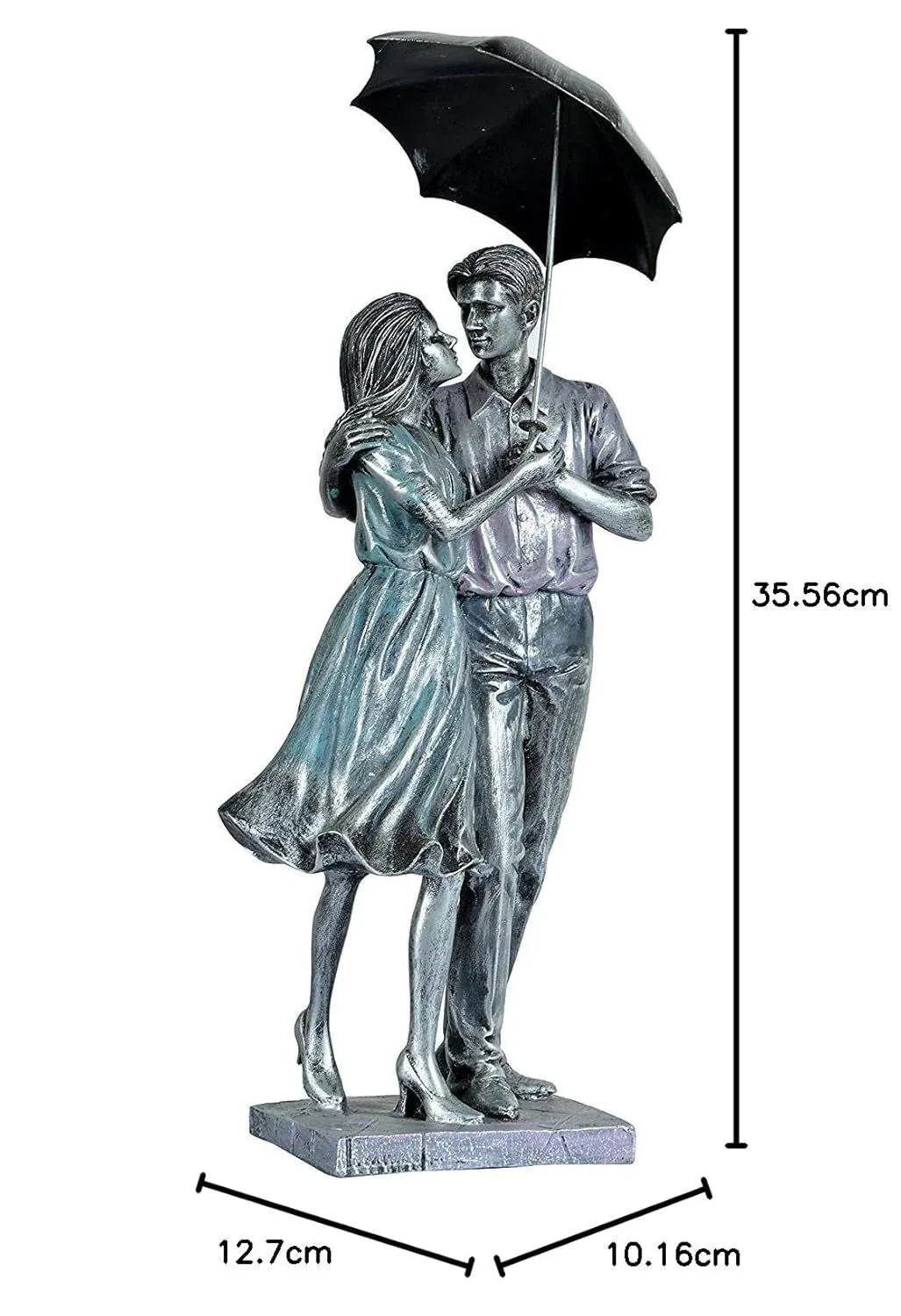 Polyester Love Couple with Umbrella Showpiece - ArtyCraftz.com