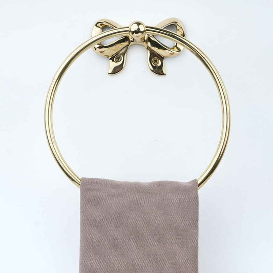 Premium Brass Bow Design Towel Hanger– Elegant Wall Mounted Bathroom Towel Holder