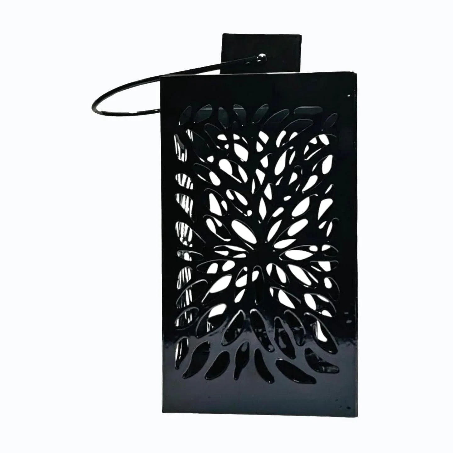 Premium Decorative Metal Lantern Lamp Tealight Holder Hanging Lantern (6 cm X 12 cm, Pack of 1) (Black) - ArtyCraftz.com