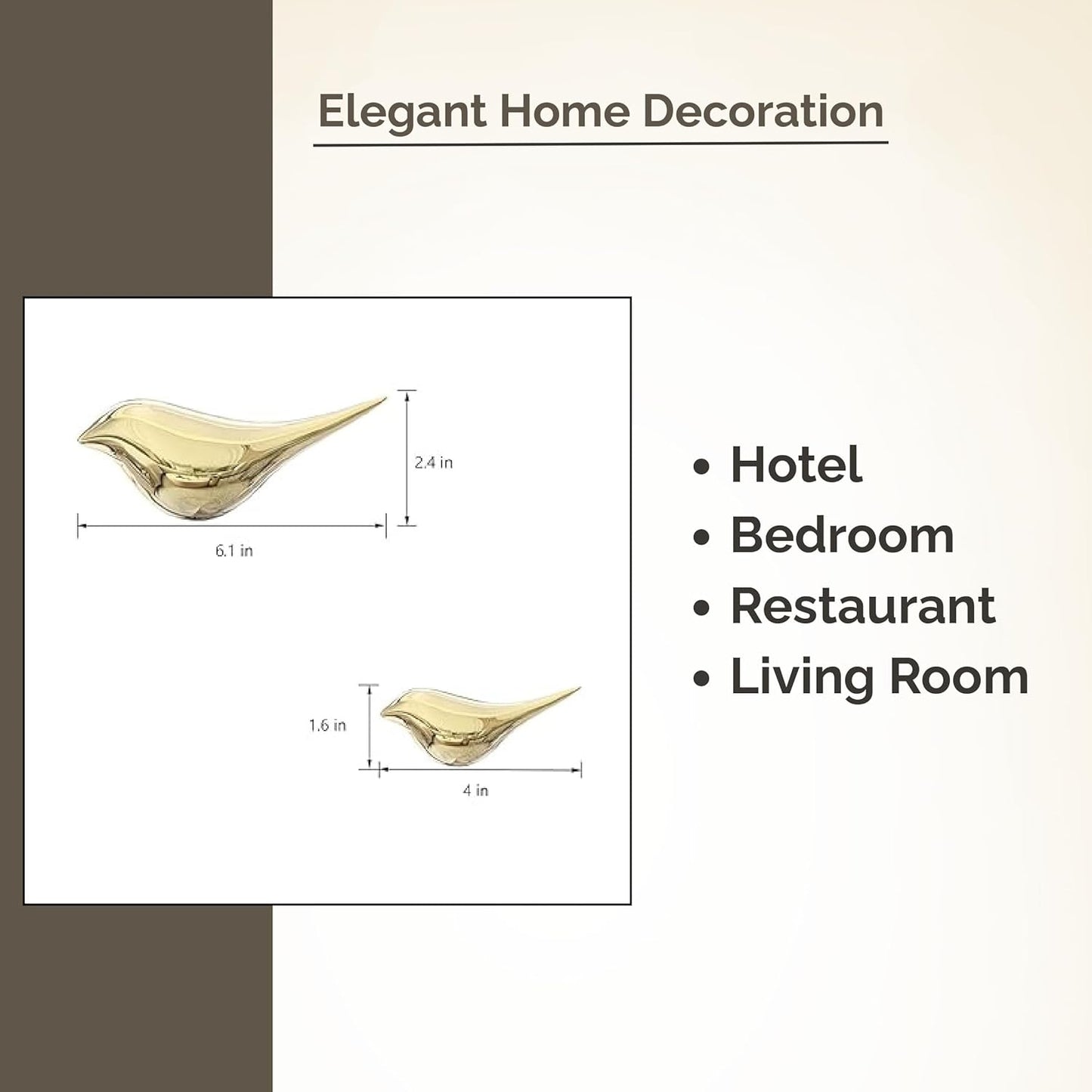 Premium Silver & Gold Bird Wall Hanging Set-ArtyCraftz.com