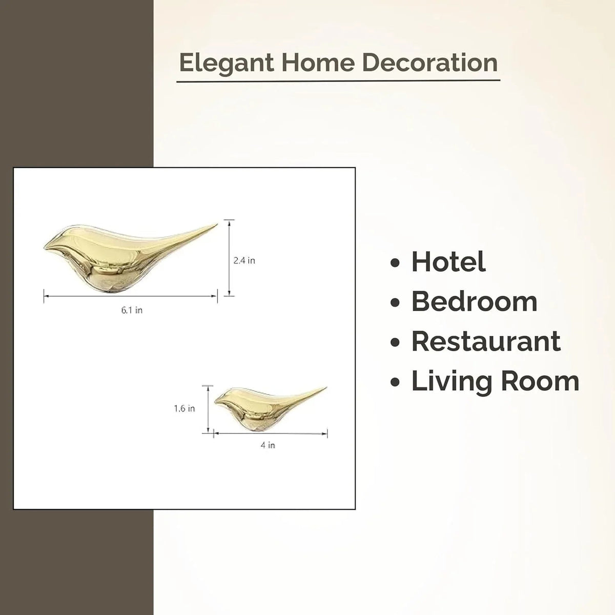 Premium Silver & Gold Bird Wall Hanging Set-ArtyCraftz.com