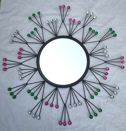 Premium Sunburst Wall Mirror with Crystal Accents-ArtyCraftz.com