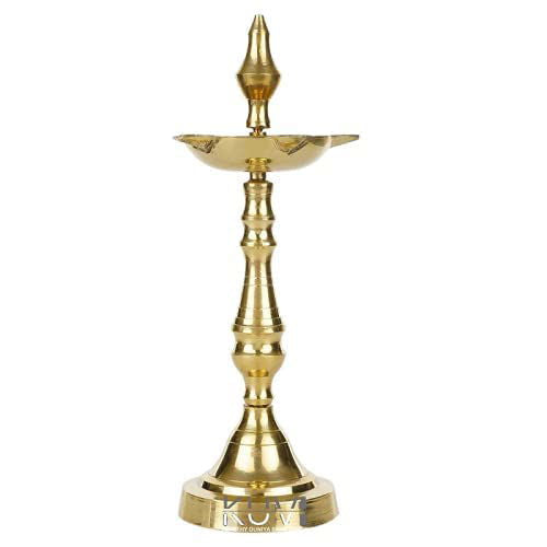 Pure Brass Kerala Fancy Deep Diya Puja Mandir Diwali Festival Decoration Oil Ghee Lamp Pooja - ArtyCraftz.com