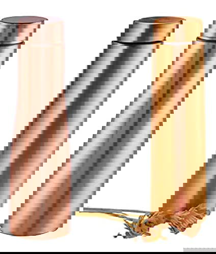 Pure Copper 1L Water Bottle Leakage Proof, Matt Finish Bottles- Perfect for Gym, Yoga, Kids, Office and Home Combo Pack of 2 - ArtyCraftz.com