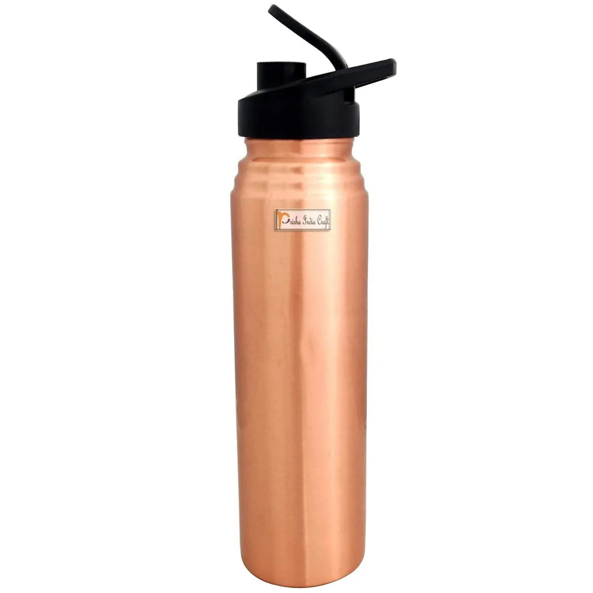 Pure Copper Sports Water Bottle 1000 ML with Flip Top Lid-ArtyCraftz.com