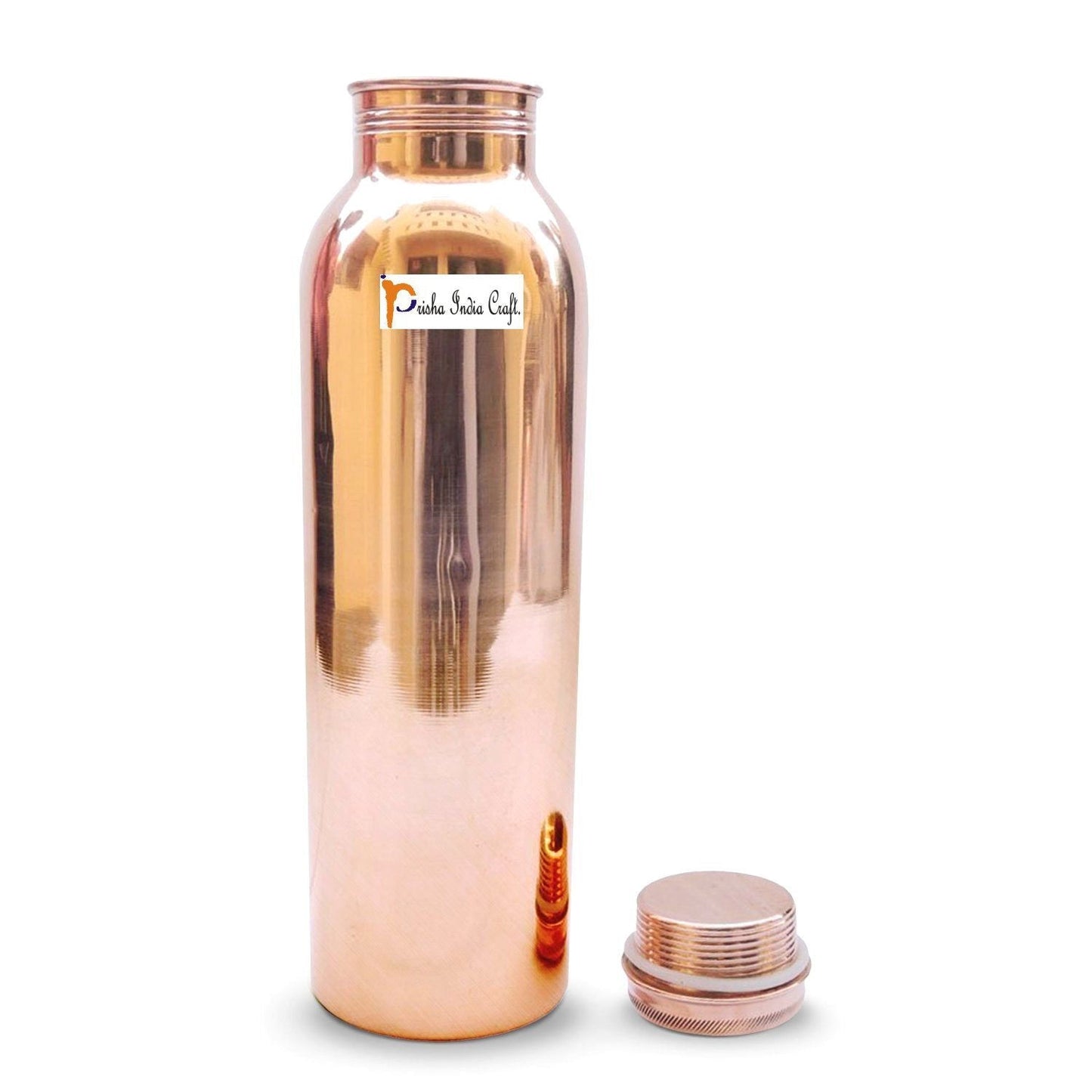 Pure Copper Bottle for Water, 1000 ML, Joint Free, Thermos Design Copper Bottles - ArtyCraftz.com