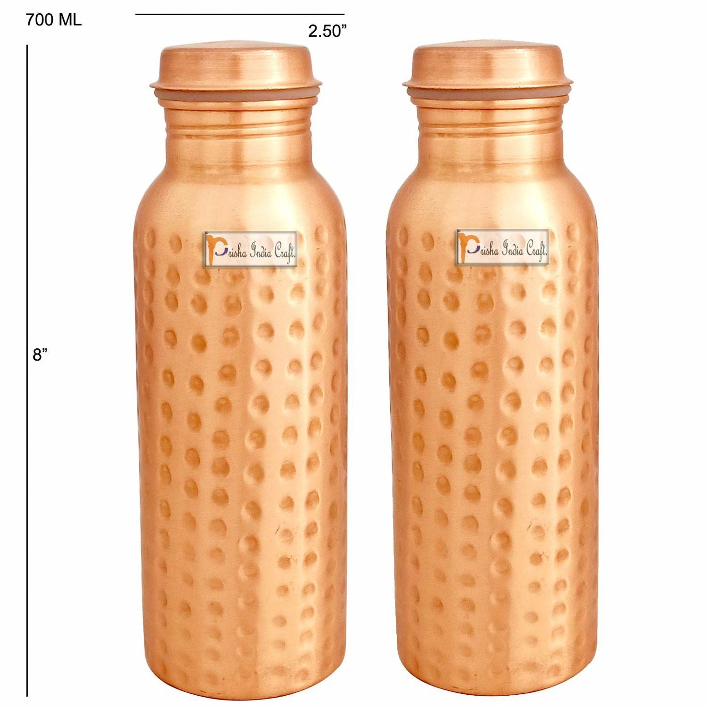 Hammered Pure Copper Water Bottle 700 ML-ArtyCraftz.com