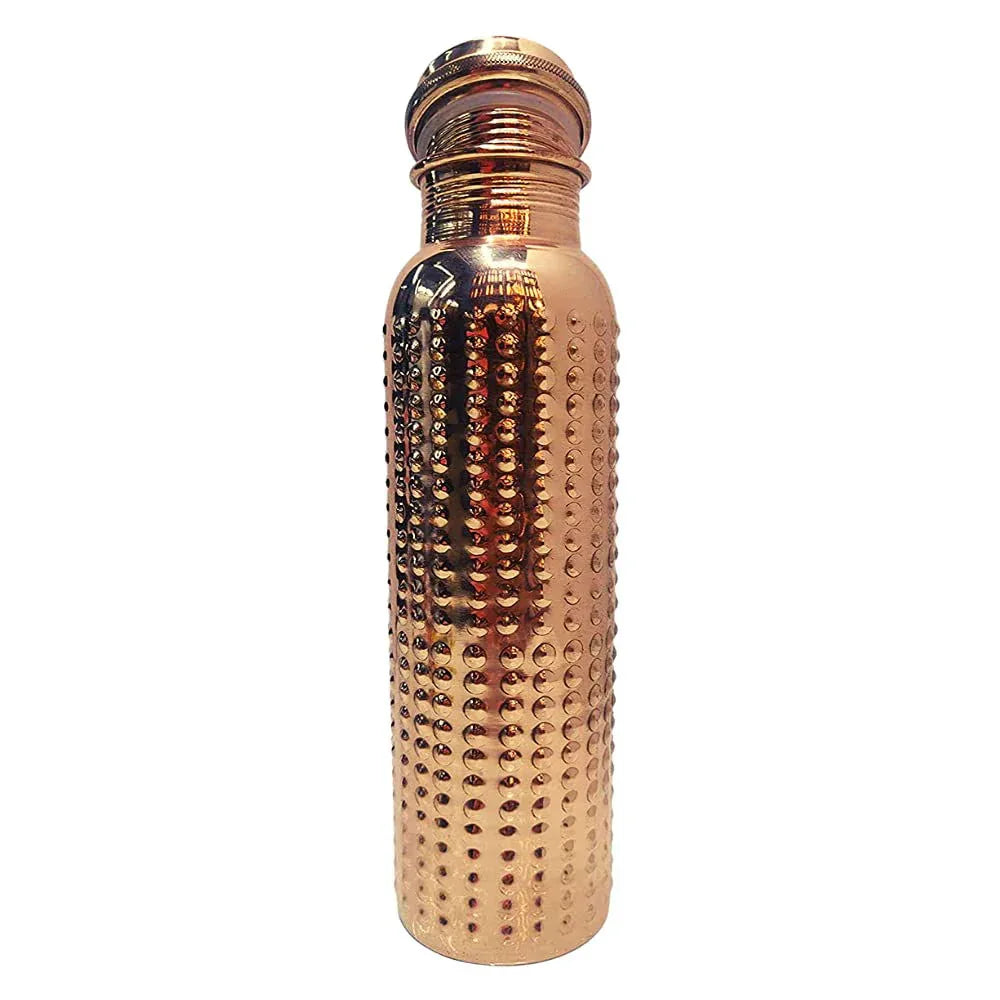 Pure Copper Dotted Water Bottle, 1000 ml - ArtyCraftz.com