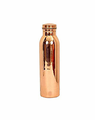 Pure Copper Jointless Seam Less Glossy Finish Copper Water Bottle (Brown, 1 L) - ArtyCraftz.com
