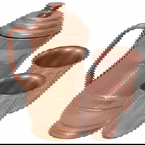 Pure Copper Maharaja Jug Picture 1850 ML with 2 Copper Tumblers 260 ML - ArtyCraftz.com