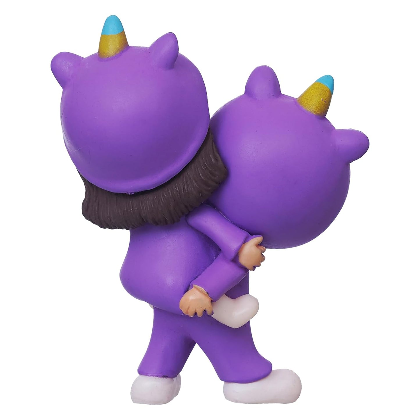 Purple Miniature Cute Couple Statue Girl on Boy's Shoulder Showpiece-ArtyCraftz.com