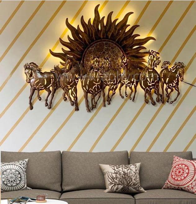 Radiant Sun and Seven Galloping Horses Wall Art- ArtyCraftz.com