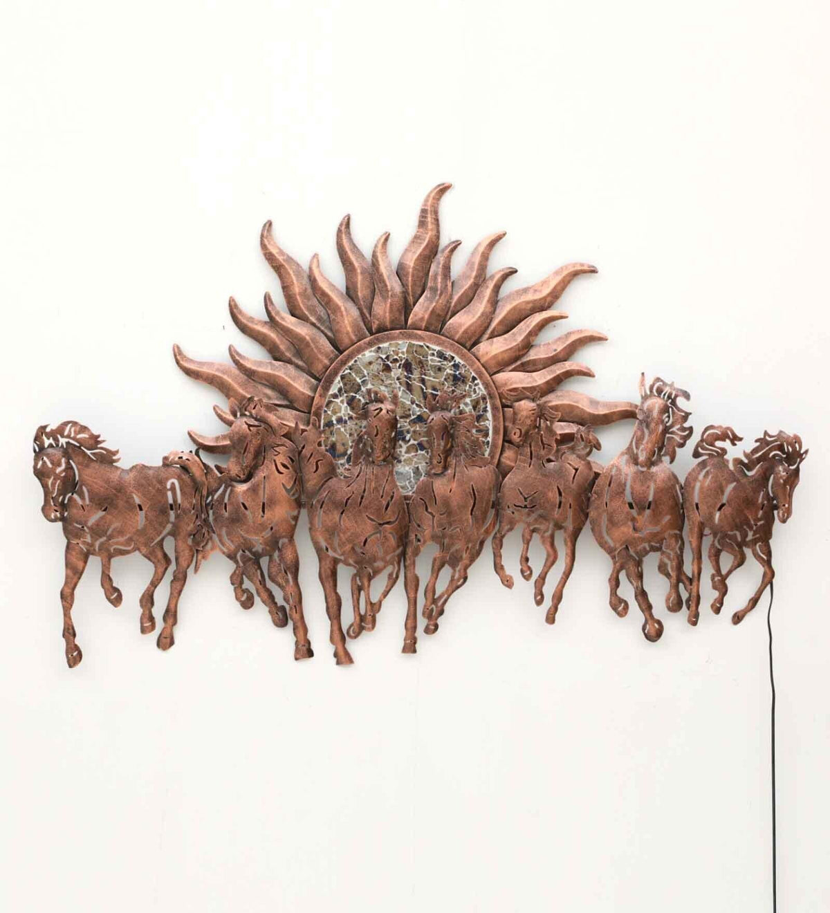 Radiant Sun and Seven Galloping Horses Wall Art-ArtyCraftz.com