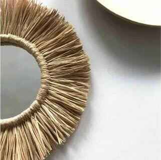 Raffia Decorative Round wall Mirror