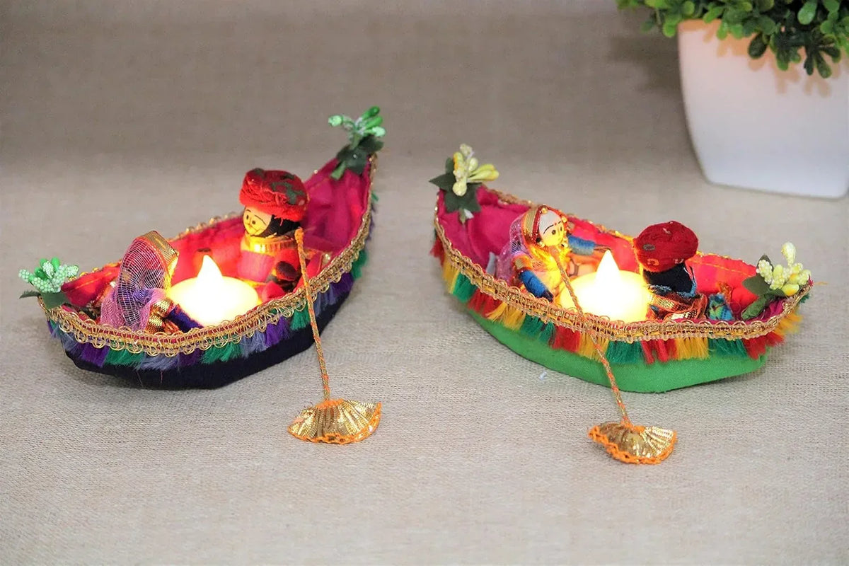 Recycled Material Rajasthani Raja Rani Puppet Tealight Candle Holder - ArtyCraftz.com