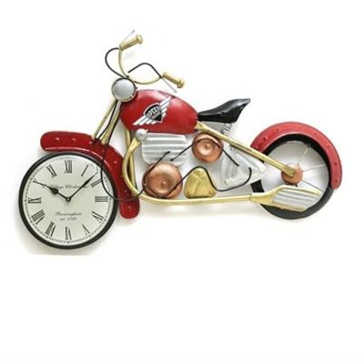 Red Speed Bike Metal Wall Clock