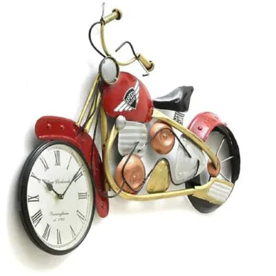 Red Speed Bike Metal Wall Clock