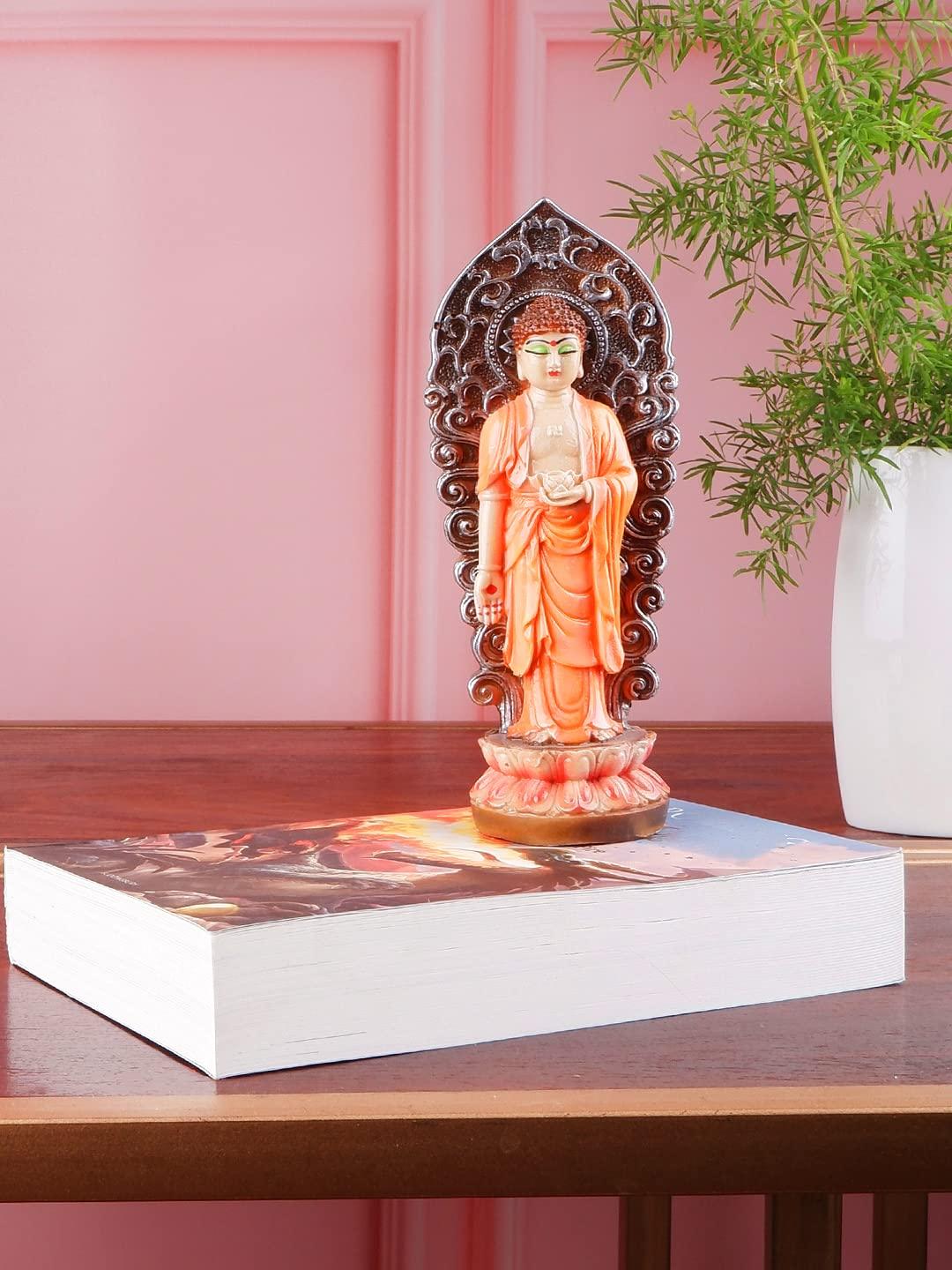 Resin Buddha On Lotus Pedstal Showpiece-ArtyCraftz.com