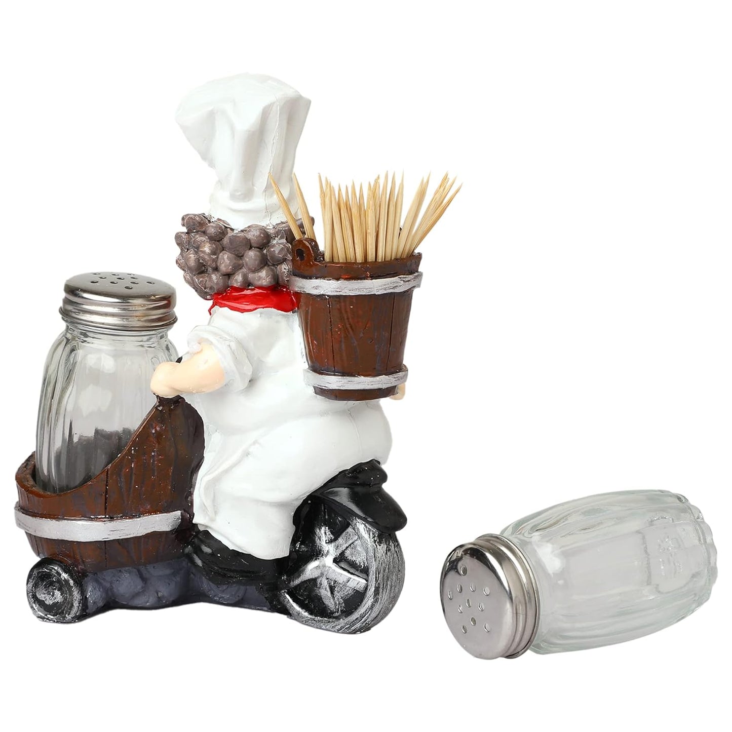 Resin Chef Salt and Pepper Container with Toothpick Holder-ArtyCraftz.com