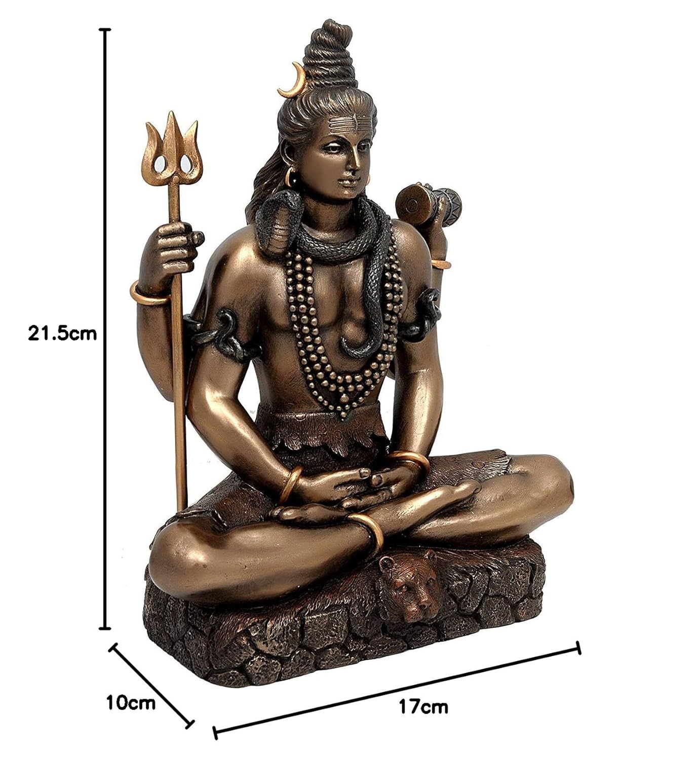 Resin Cold Cast Bronze Meditating Shiva Statue