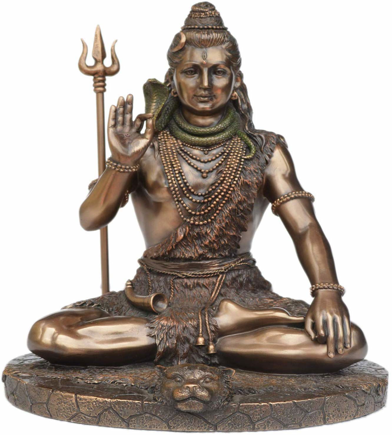 Resin Dattatreya Gyan Mudra of Lord Shiva Mahadev Meditation (8.5 Inch, Bronze, Multicolour - ArtyCraftz.com