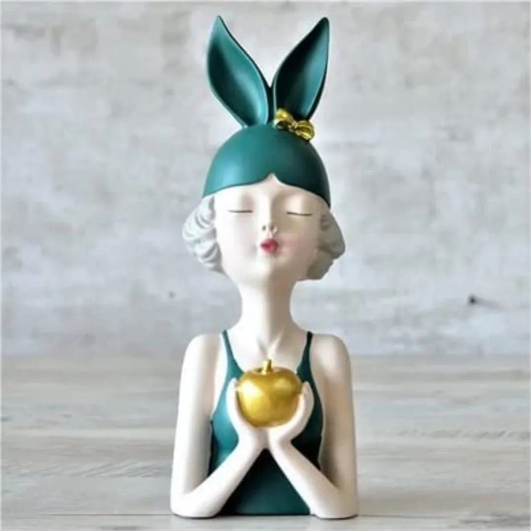 Resin Girl Holding Apple for Home Decor and Gifting - ArtyCraftz.com