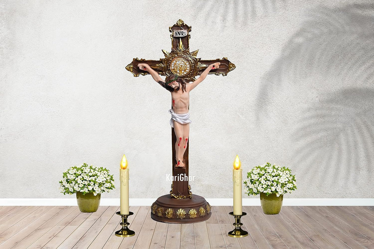 Resin Holy Cross Jesus Christ Idol Multicolor-ArtyCraftz.com