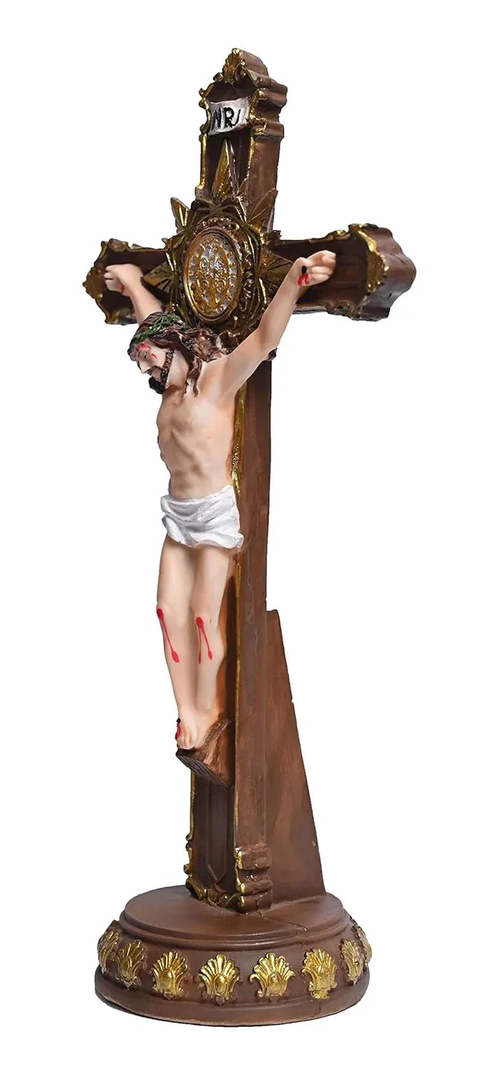 Resin Holy Cross Jesus Christ Idol Multicolor-ArtyCraftz.com