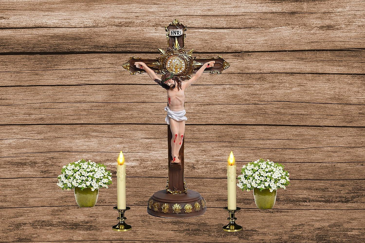 Resin Holy Cross Jesus Christ Idol Multicolor-ArtyCraftz.com