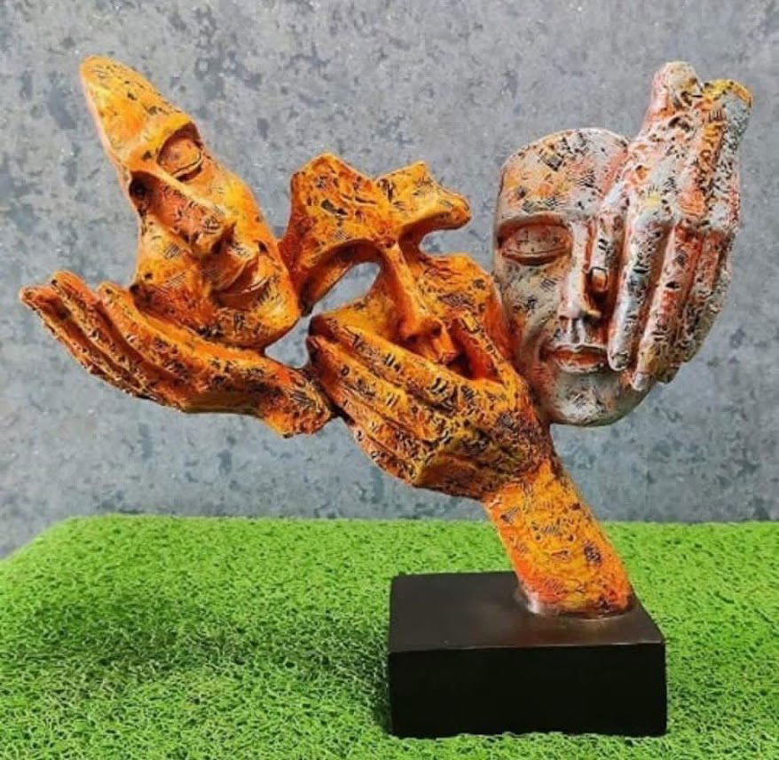 Resin Human Face Sculpture - ArtyCraftz.com