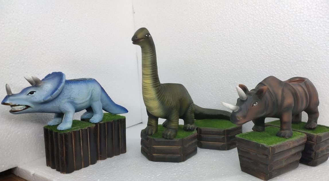 Resin Jurassic Showpiece for Home Decor and Gifting (3 Piece) - ArtyCraftz.com