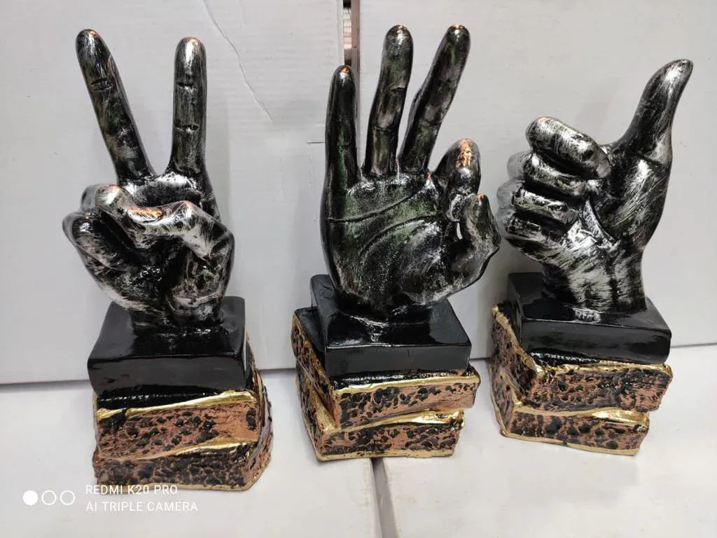 Resin Ok Sign Hand Finger Gesture Showpiece 8 Inches - ArtyCraftz.com