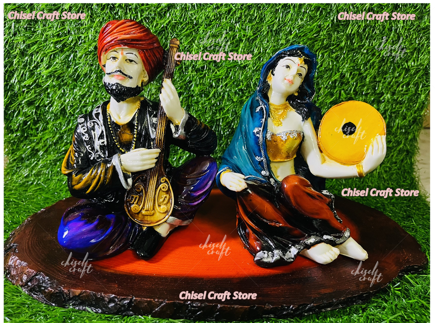 Resin Rajasthan Couple Showpiece for Home Decor and Gifting - ArtyCraftz.com