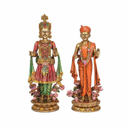 Resin Swami Narayan and Gunatinadan Swami Statue Main View-ArtyCraftz.com