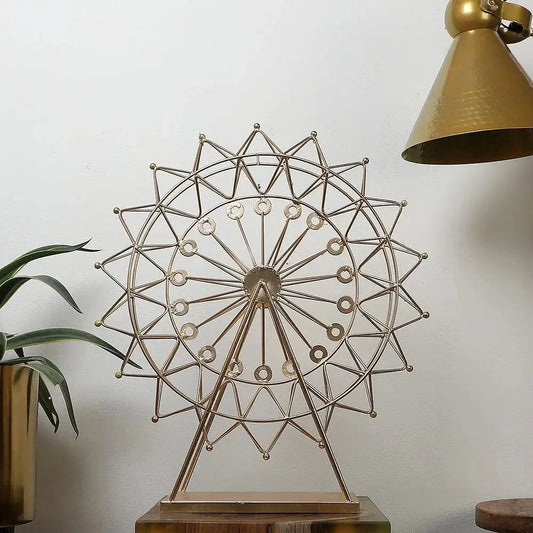 Revolving Wheel Metallic Showpiece on Stand