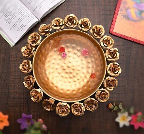 Rose Design Urli Bowl for Table Top-ArtyCraftz.com