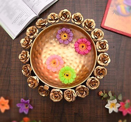 Rose Design Urli Bowl for Table Top-ArtyCraftz.com