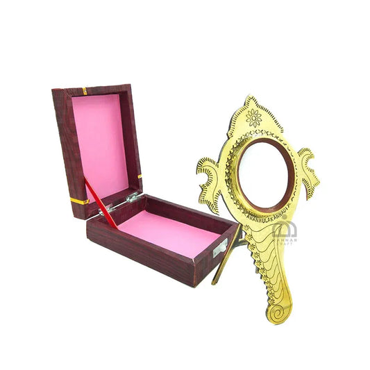 Round Shank with Back stand Aranmula Kannadi Mirror-ArtyCraftz.com