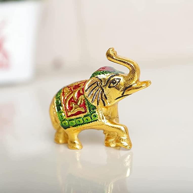 Royal 2 Elephants with Meenakari Work Showpiece-ArtyCraftz.com
