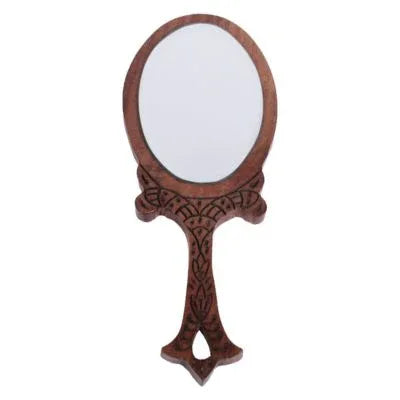 Royal Look Sheesham Wooden Hand Mirror Small