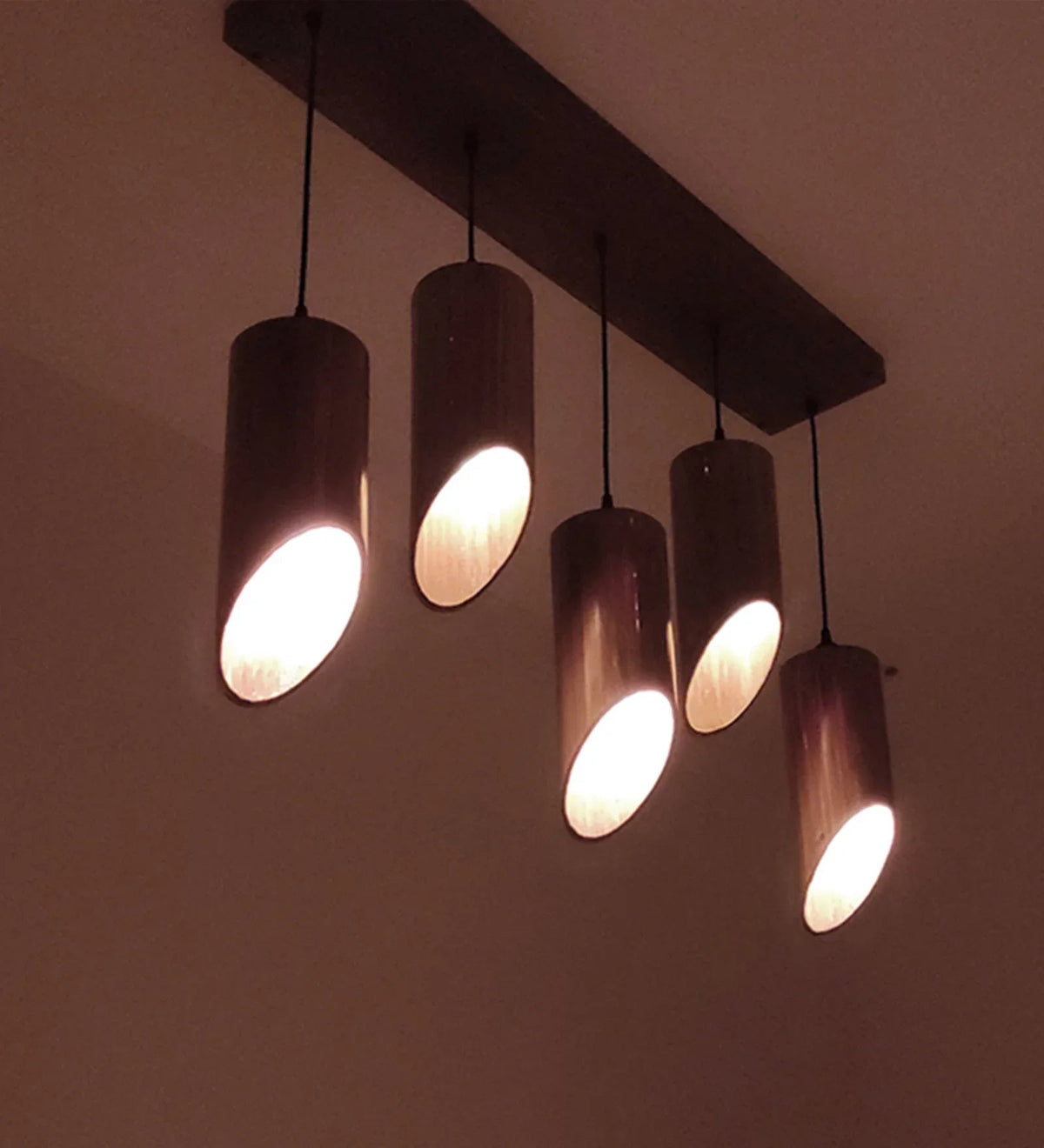 Rustic Elegance Cedar Brown 5 Series Hanging Lamp-ArtyCraftz.com