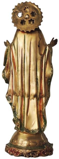Sacred Heart of Jesus Brass Statue Tabletop Idol (16 Inch)-artycraftz.com